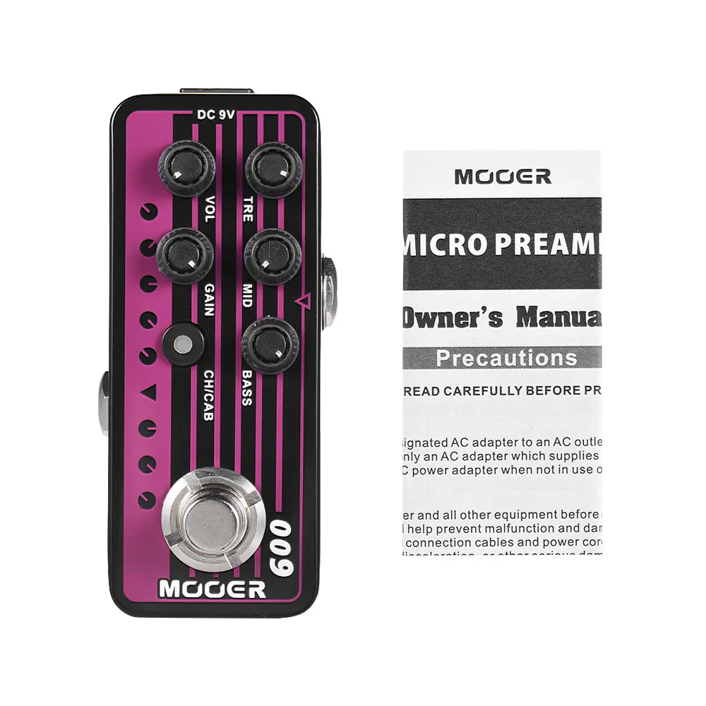 MOOER микро предусилитель серии 009 черный ночной Универсальный цифровой гитарная