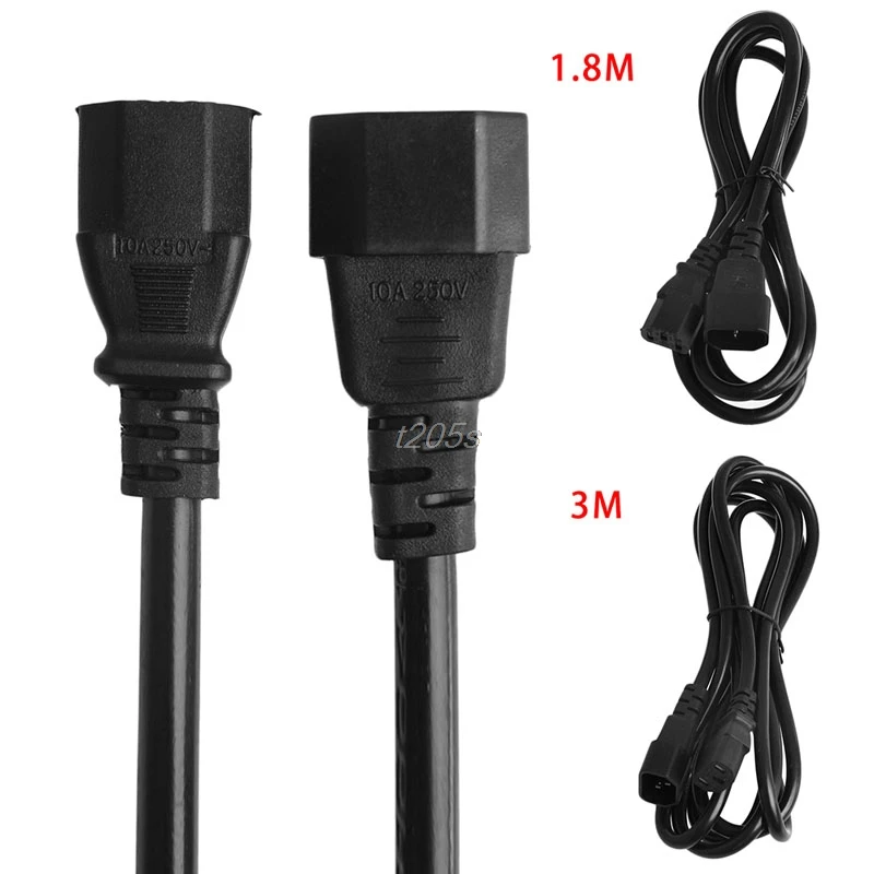 IEC 320 3-контактный C14 папа-C13 мама главный удлинитель питания Ведущий кабель 1 8/3 м T15