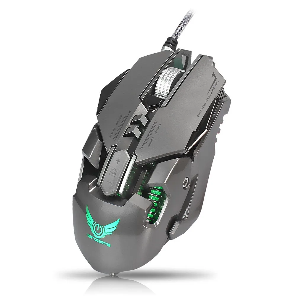 ZERODATE X300GY USB Проводная 4000 точек/дюйм 7 кнопок оптическая игровая мышь светодиодный