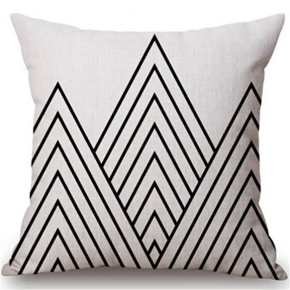 Простой геометрический чехол для подушек пара хлопковых льняных наволочка