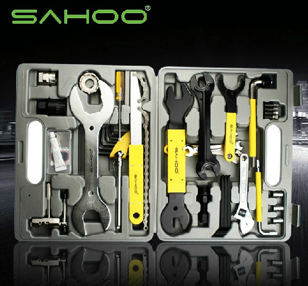 Free Shipping New Arrival SAHOO Bike Bicycle Repairing Tool Set Kit Case Box Universal for Mountain Road 44 in 1 velo | Спорт и