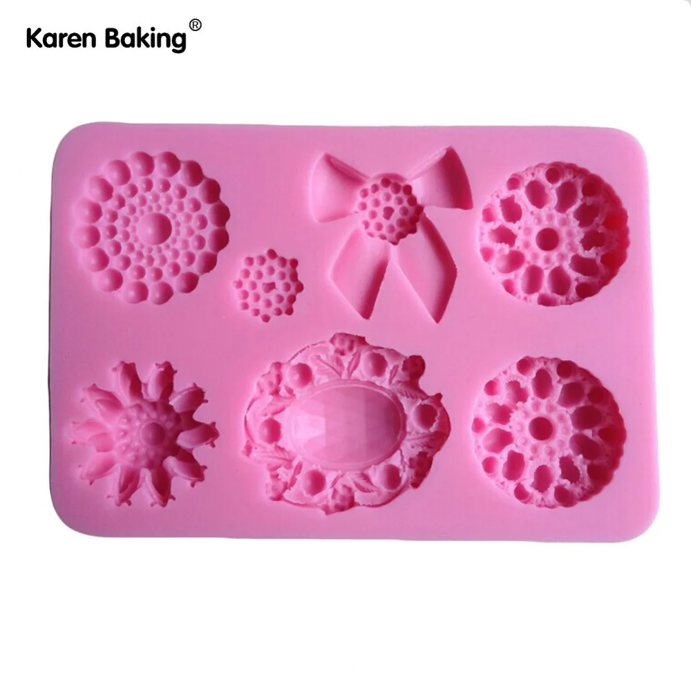 Цветы и банты форма силиконовая украшения торта помадка торт 3D пищевой формы для