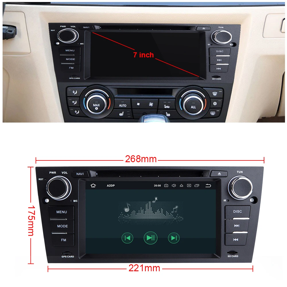 Eunavi 7 дюймов 1 Din Android автомобильный DVD плеер gps радио для 3 серии BMW E90 E91 E92 E93 318 320 325