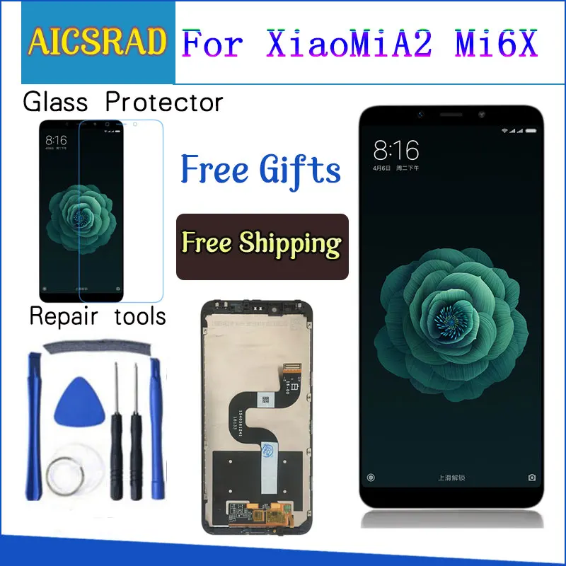 ЖК дисплей 5 99 дюйма для Xiaomi Mi A2 MIA2 дигитайзер сенсорный экран замена xiaomi MI 6X MI6x