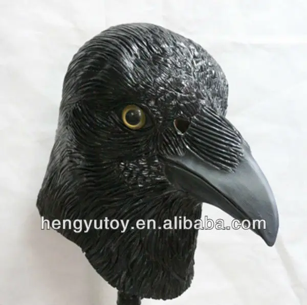Праздничные игрушки HUIZHOU Реалистичная Милая латексная маска вороны на