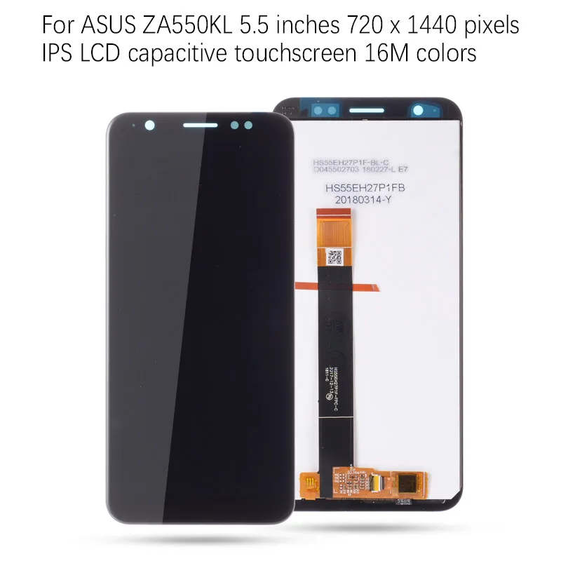 Дисплей для Asus ZenFone Live L1 ZA550KL X00RD LCD в сборе с тачскрином 5.5'' черный