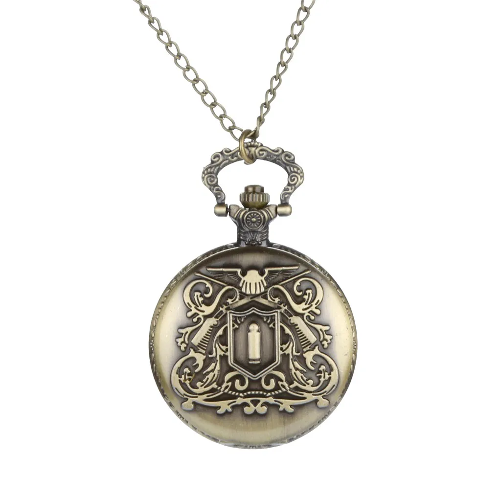 Часы мужские в стиле стимпанк винтажные бронзовые Кварцевые карманные винтажном