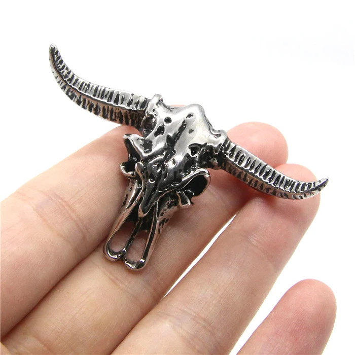 2019 Bull Head Pendant 316L Stainless Steel Fashion Cool Big Horn Skull | Украшения и аксессуары