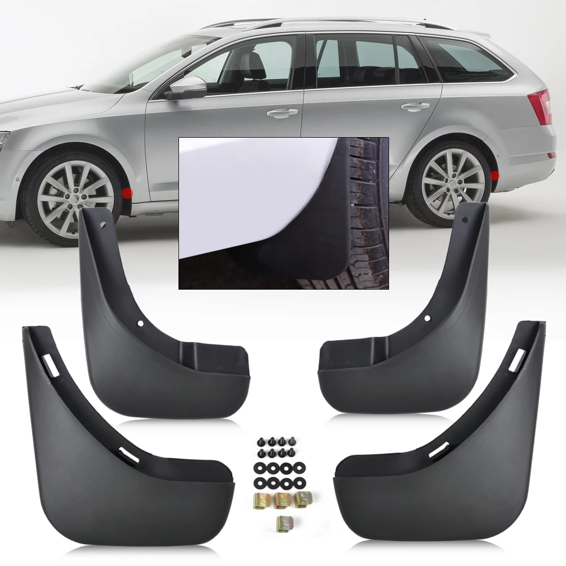 CITALL для Skoda Octavia седан 2004 2005 2006 2007 2008 2009 2012 4 шт Черный брызговики крыло