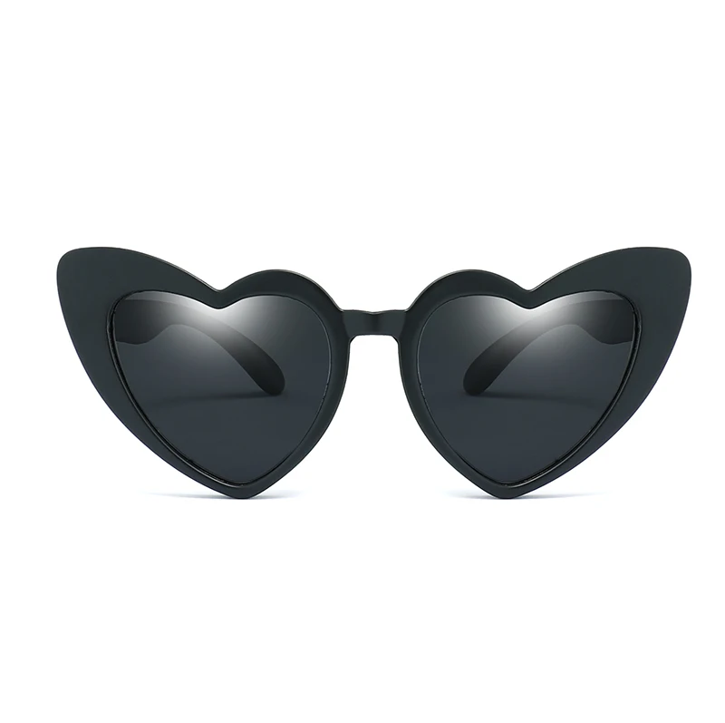 OculOsoak TR90 очки детские в форме сердца поляризованные солнцезащитные очки защитные черные розовые красные очки для детей uv400 - Цвет линз: black grey