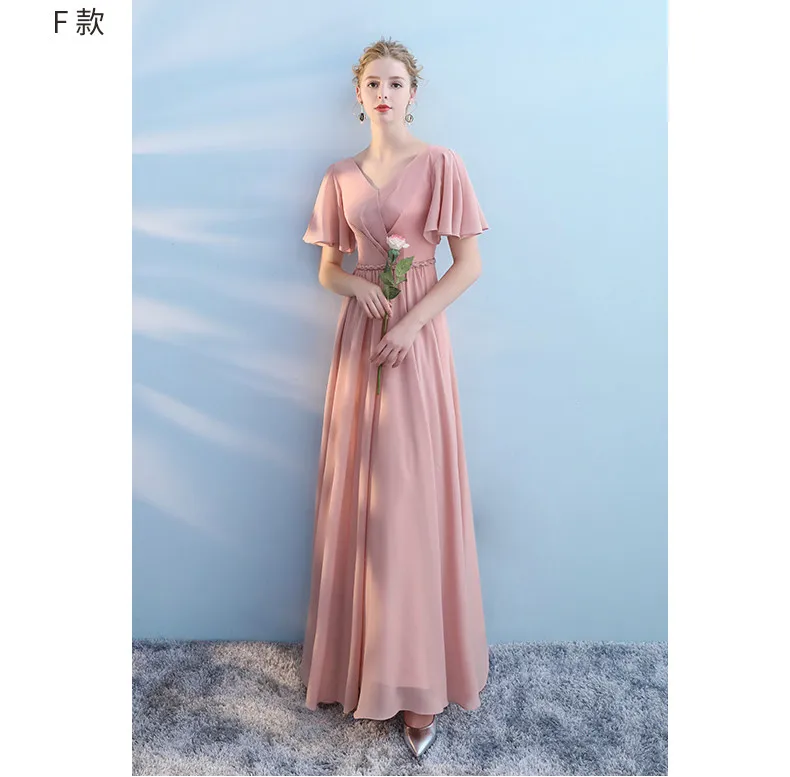 Robe De Soriee Новое плотное розовое платье подружки невесты длинное на тонких