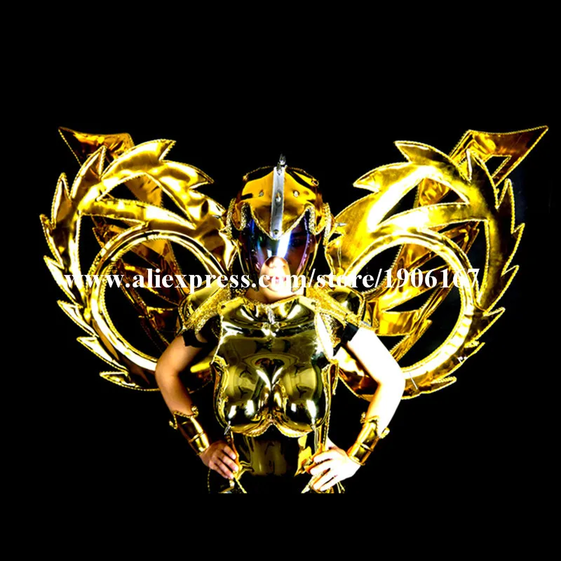 Fashion Victoria Catwalk Show Model Gold Plating Dance Dress Wings Costumes Bar KTV Stage Performance Clothing Party Supplies | Дом и сад