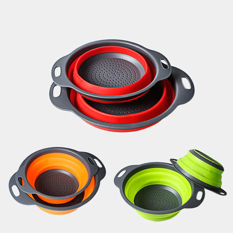 2 шт./компл. складной силиконовый дуршлаг фрукты овощи корзина для белья ситечко