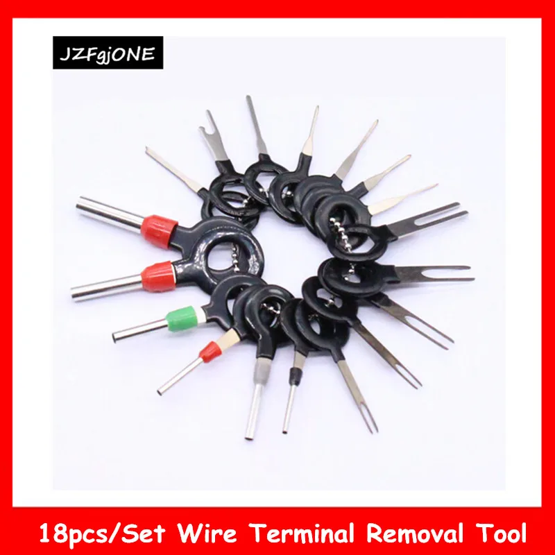 18Pcs/set Car Terminal Removal Tool Electrical Wiring Crimp Connector Pin Extractor Hand-held Disassembly Tools Kit | Автомобили и