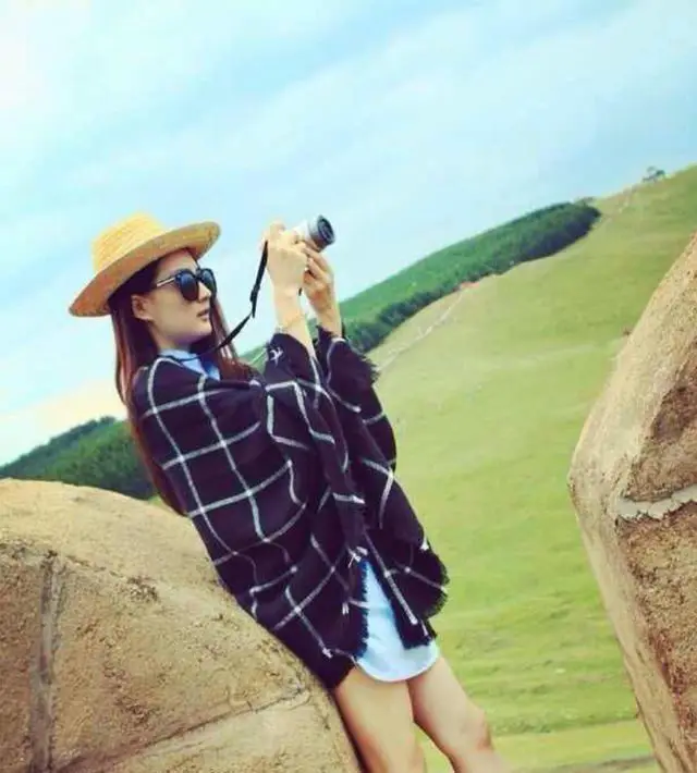 Классический кашемировый шарф в черно белую клетку больших размеров испанский