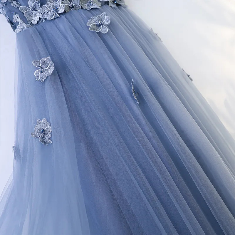 Вечернее платье Robe De Soiree Abiye, высокое качество, ТРАПЕЦИЕВИДНОЕ платье для выпускного вечера, круглый вырез, тюль, цветы, вечерние платья, vestido de festa