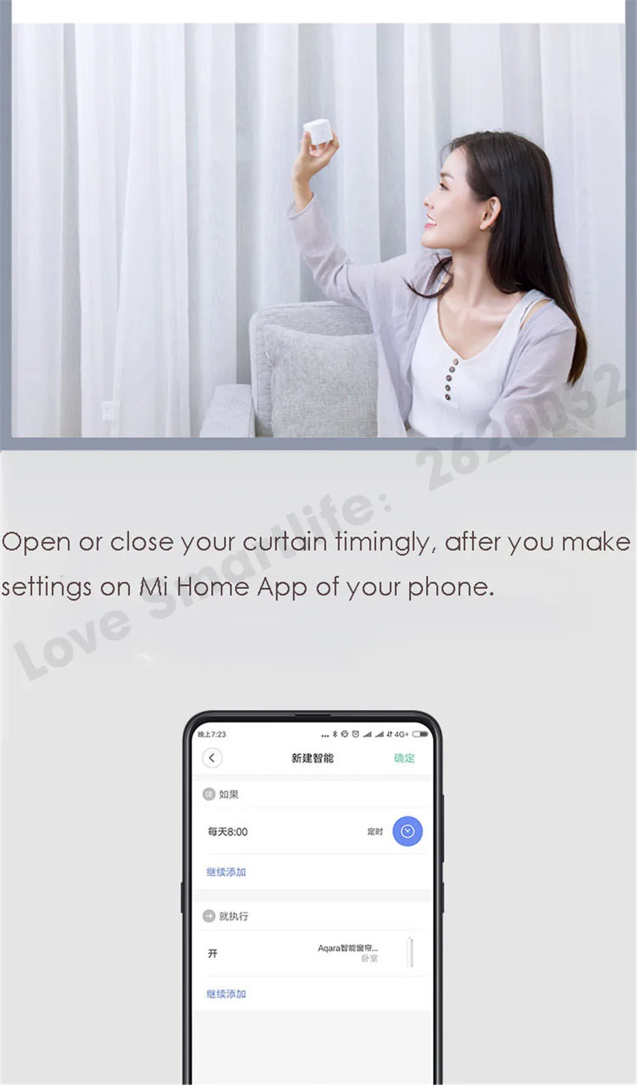Xiaomi Aqara B1 Lithium Battery Motor,WIFI/Voice/Mi Home APP Control,Work with Xiaomi Zigbee Gateway,Mijia Smart Curtain System