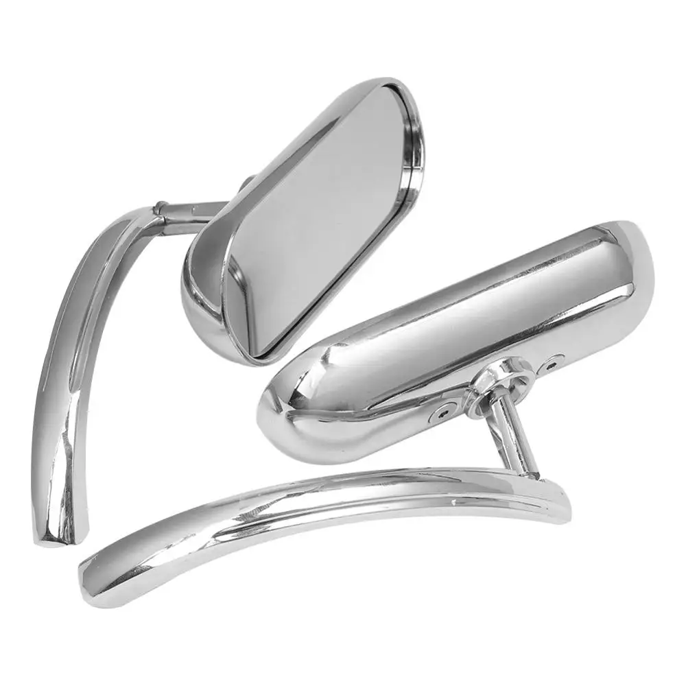 

1 Pair Chrome Mini Oval Rear View Side Mirrors Set fit for Harley Davidson Newn