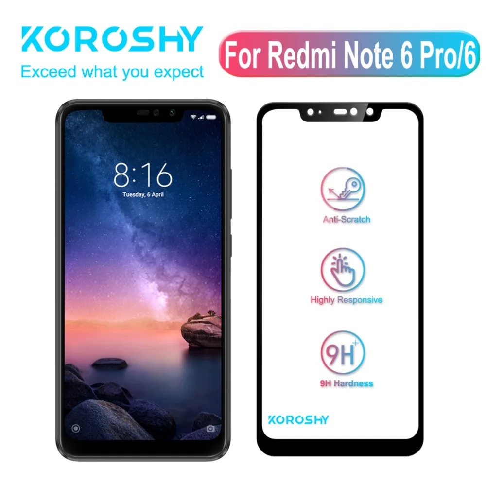 Закаленное стекло для Xiaomi Redmi Note 6 Pro Note6 9H|Защитные стёкла и плёнки телефонов| |