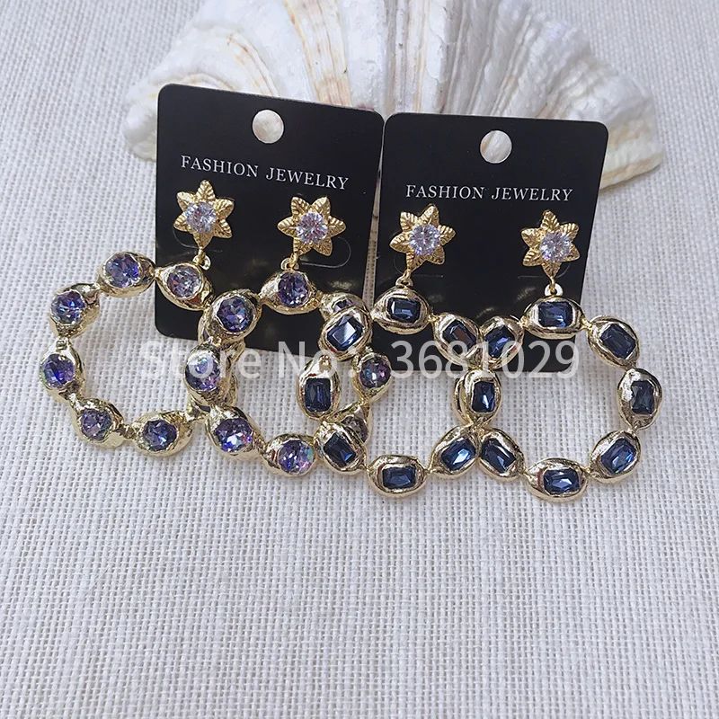 

Luxurious crystal individual character earring is contracted 100 build temperament circle restoring ancient ways earring