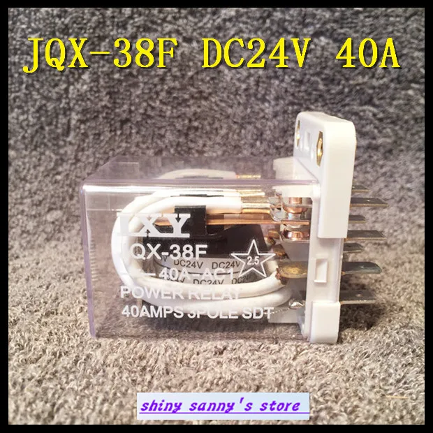1 шт., JQX-38F DC24V 40A 11 Pin 3PDT, реле питания