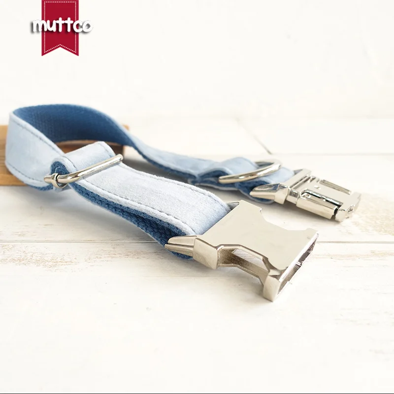 Индивидуальный индивидуальный ошейник MUTTCO для собак прочный POWDERBLUE домашних