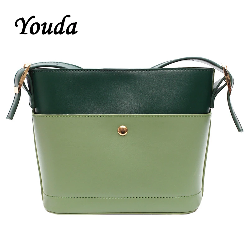 Youda из искусственной кожи Модные Цвет одну подходящую-плечевая сумка-мешок