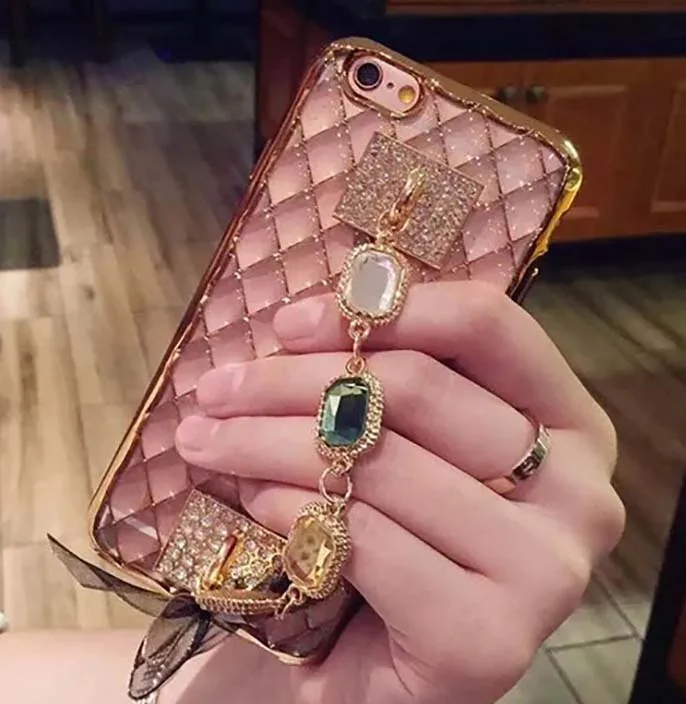 Резина мягкая силиконовая diamond chain coque case для samsung galaxy a3 a5 A7 2016 2015 A8 A9 PRO A500 A510 A700 A710
