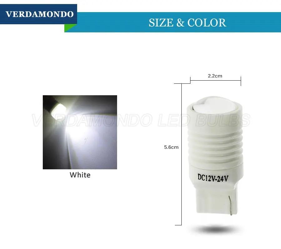 T20 7440 клиновидный 6 SMD 3030 светодиодный керамический корпус DC 12 В белая лампа с