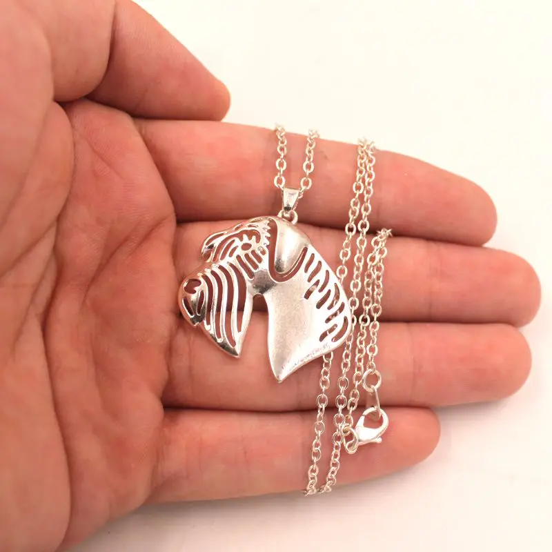 Новое милое ожерелье шнауцера подвеска в виде собаки посеребренное золото