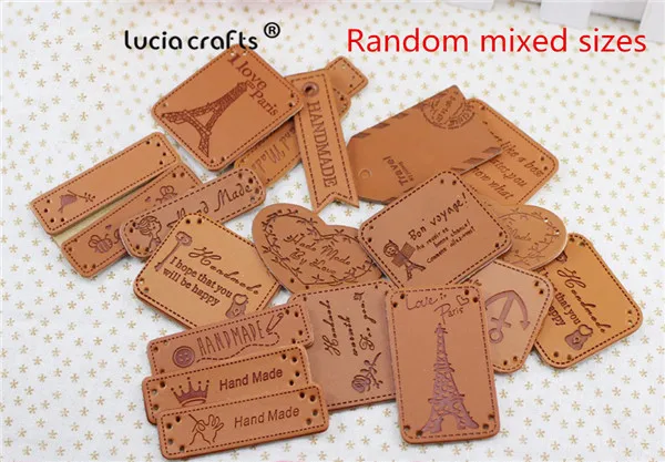 Random Mixed 2 12pcs Случайные Смешанные стили кожаные украшения этикетки/вмятие одежды знак аппликации ручной работы diy аксессуары 6 шт/12 шт L0803 - Цвет: Random Mixed 2 12pcs