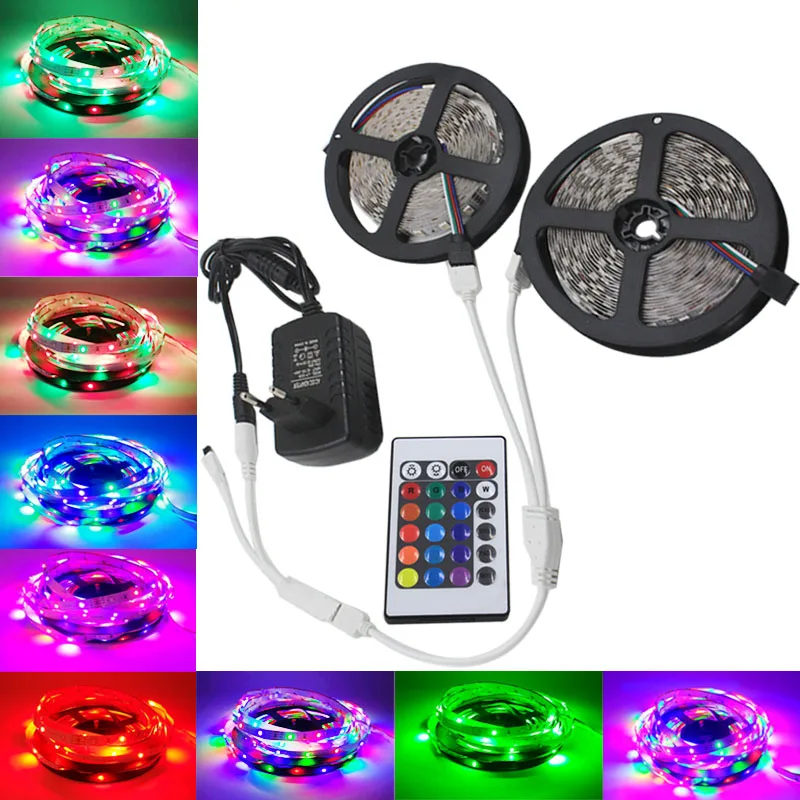 5 м 10 2835 Светодиодные ленты без Водонепроницаемый RGB e света гибкие SMD 3528 DC12V