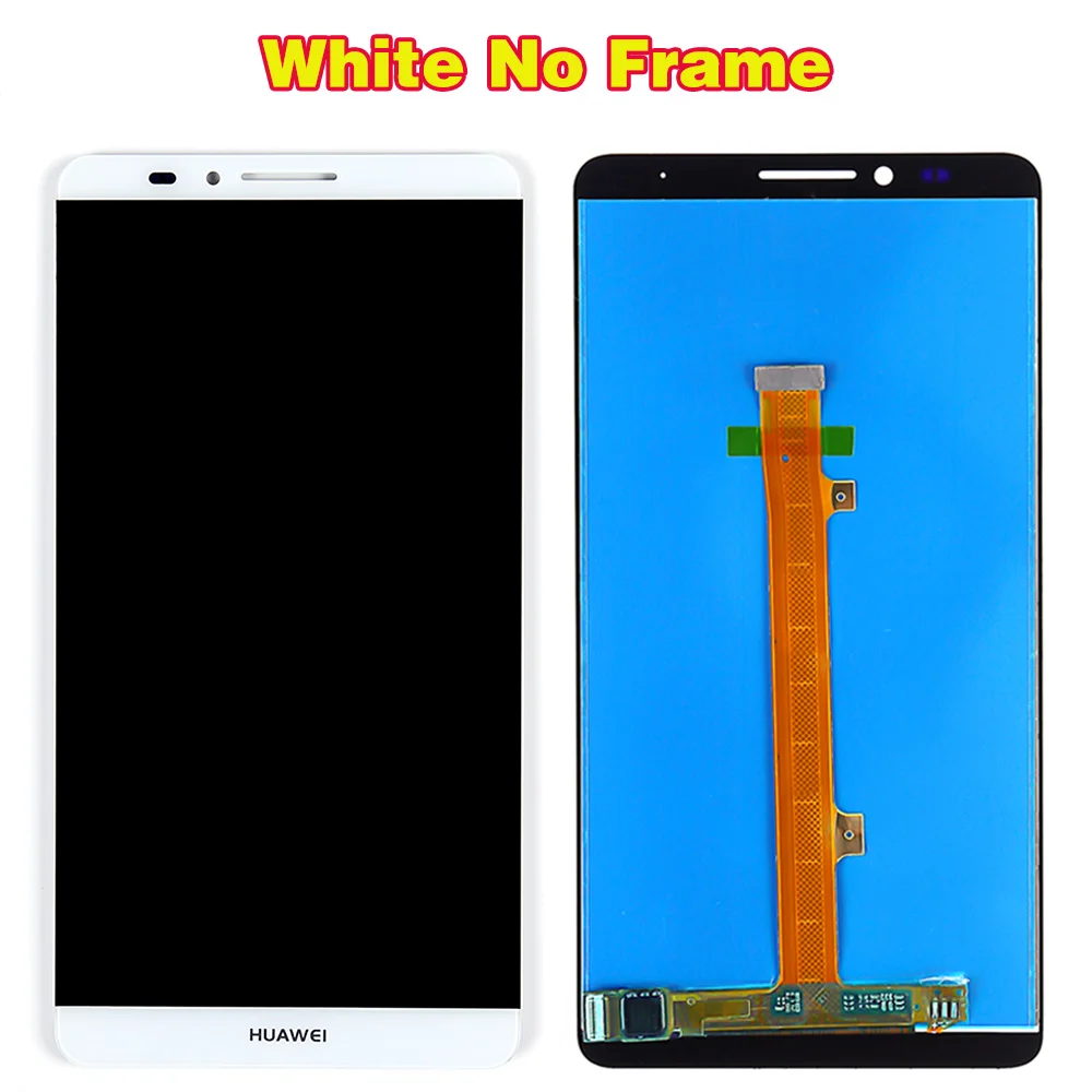 Huawei mate 7 ЖК-дисплей сенсорный экран дигитайзер панель в сборе 6,0 дюймов 1920*1080 рамка с бесплатным закаленным стеклом и стеклом