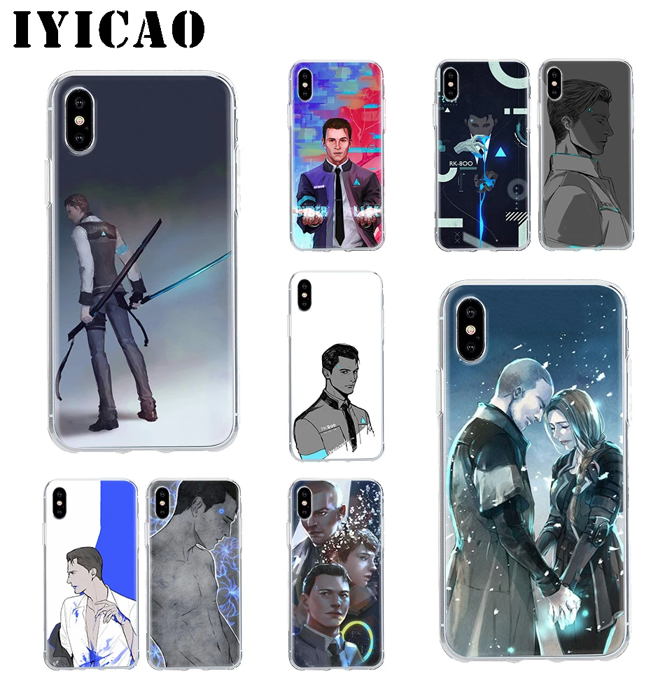 IYICAO Detroit становится человеком жесткий чехол оболочка для iPhone 4 4S 5 5S Se 6 7 7plus 8 8Plus X XS