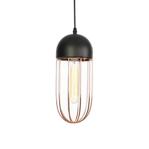 black-rose gold C Скандинавский промышленный ветер E27 розовое золото простые маленькие подвесные светильники для кухни гостиной спальни отеля ресторана кафе деко лампа - Цвет корпуса: black-rose gold C