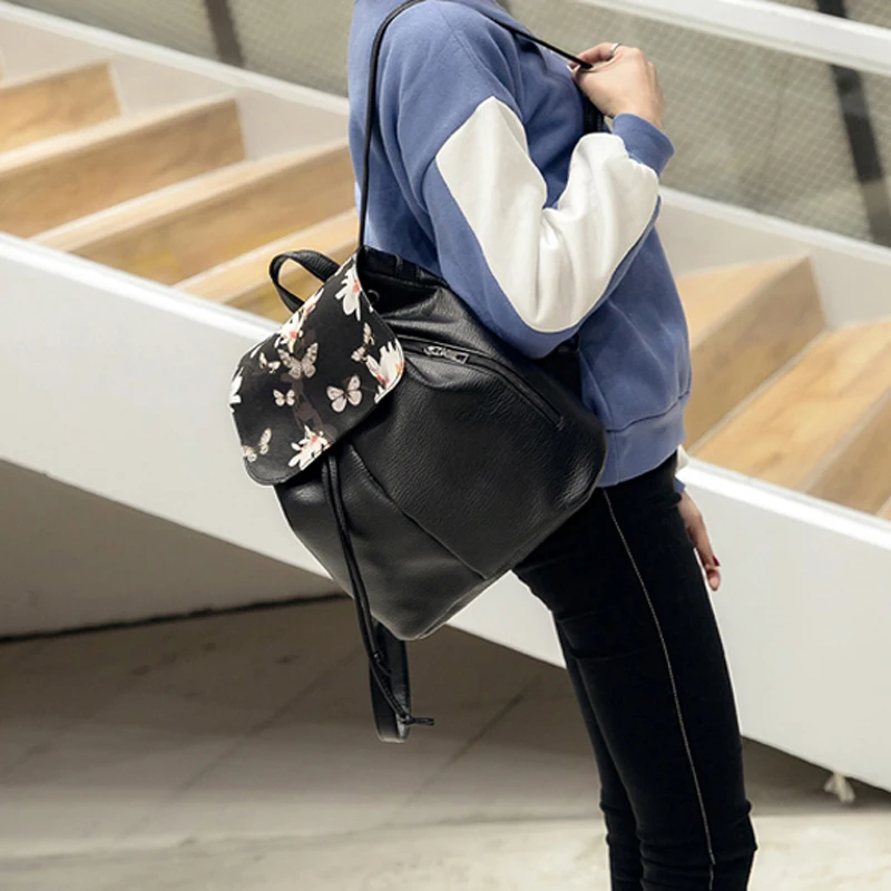 Женский рюкзак с цветочным узором дизайнерская сумка на ремне из мягкой