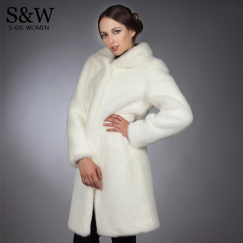 Женская зимняя одежда длинное меховое пальто Женское из искусственного