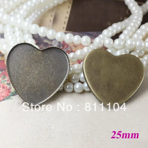 Медные Подвески в форме сердца с античным бронзовым покрытием 25 мм|jewelry findings