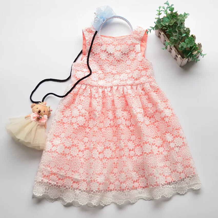 Свежее кружевное платье с цветочным рисунком для девочек красивое