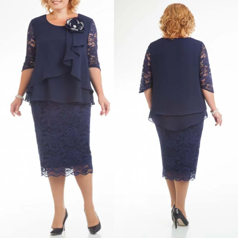 Женское платье из двух частей элегантное кружевное для матери невесты