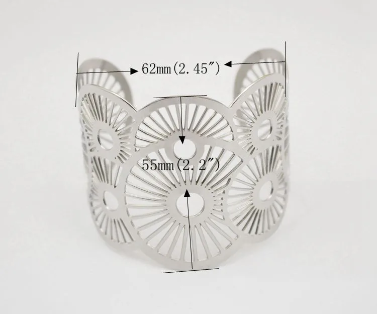 Полированное Серебро Цвет ажурный геометрический браслет ювелирные изделия