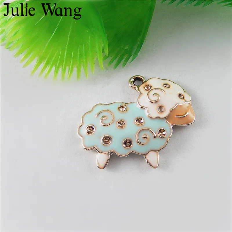 Julie Wang 5 шт. сплав 4 цвета на выбор эмалированная маленькая искусственная Подвеска