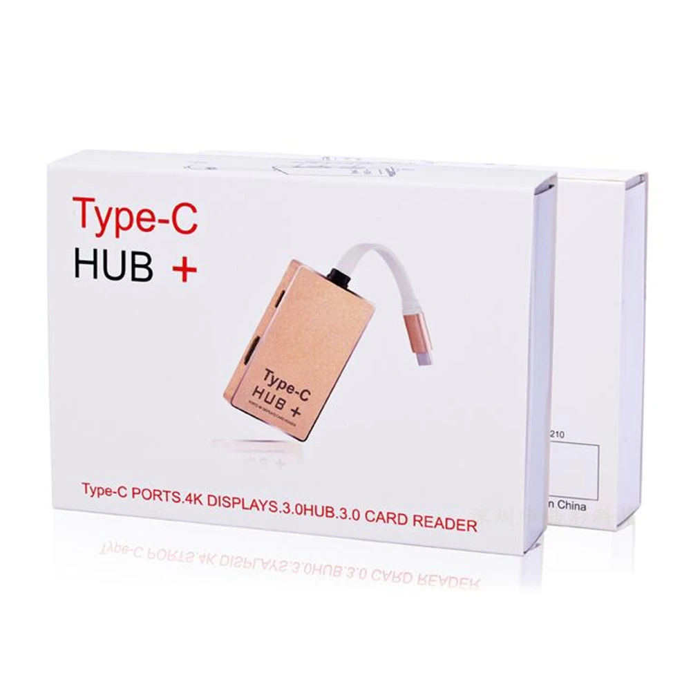 Металлический концентратор 6 в 1 USB 3 Type C к 4K HDMI + 2 порта 0 адаптер для зарядки SD Micro