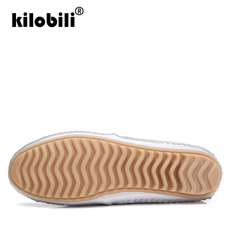 Kilobili/женские балетки на плоской подошве мягкие кожаные лоферы без застежки