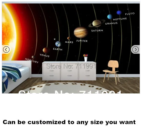 Бесплатная доставка Пользовательские планет в солнечной Системы Фреска
