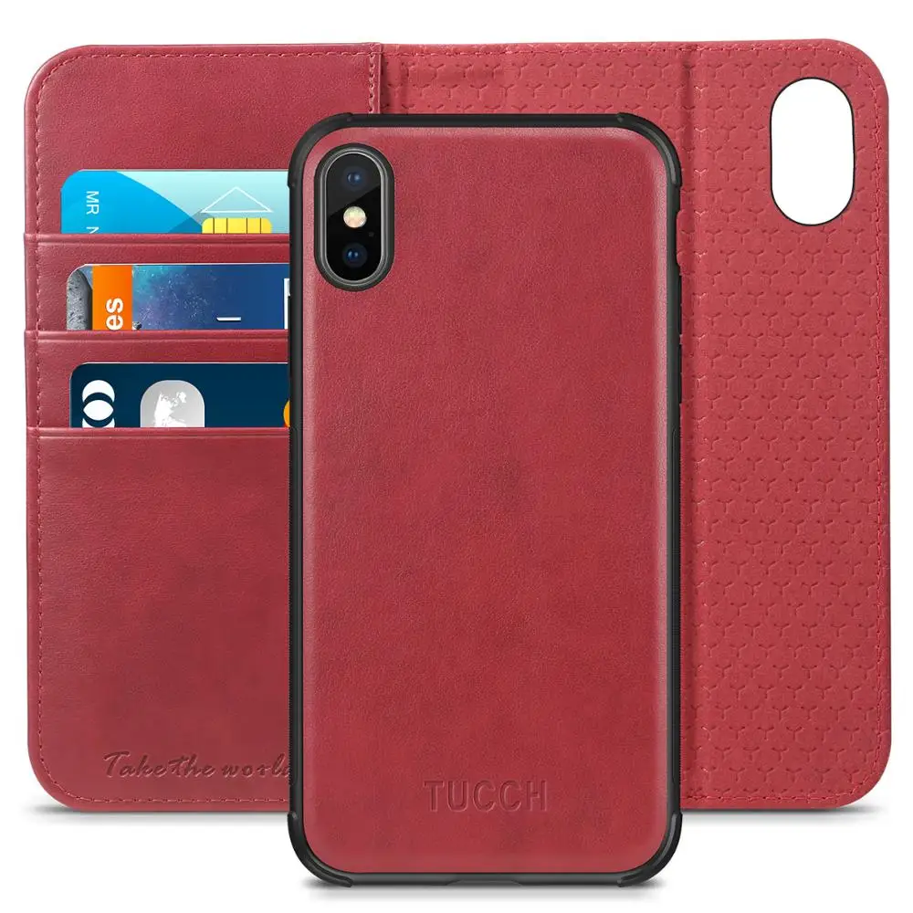 Чехол бумажник tuch для iPhone XS RFID Блокировка 2 в 1 Подставка кредитных карт чехол