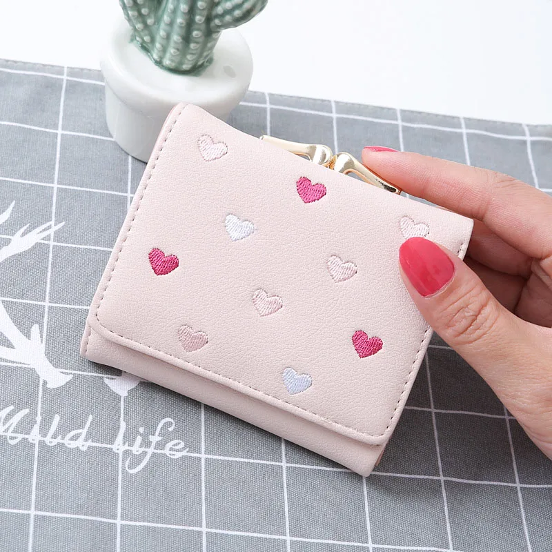 Женский короткий кошелек в Корейском стиле из искусственной кожи с застежкой