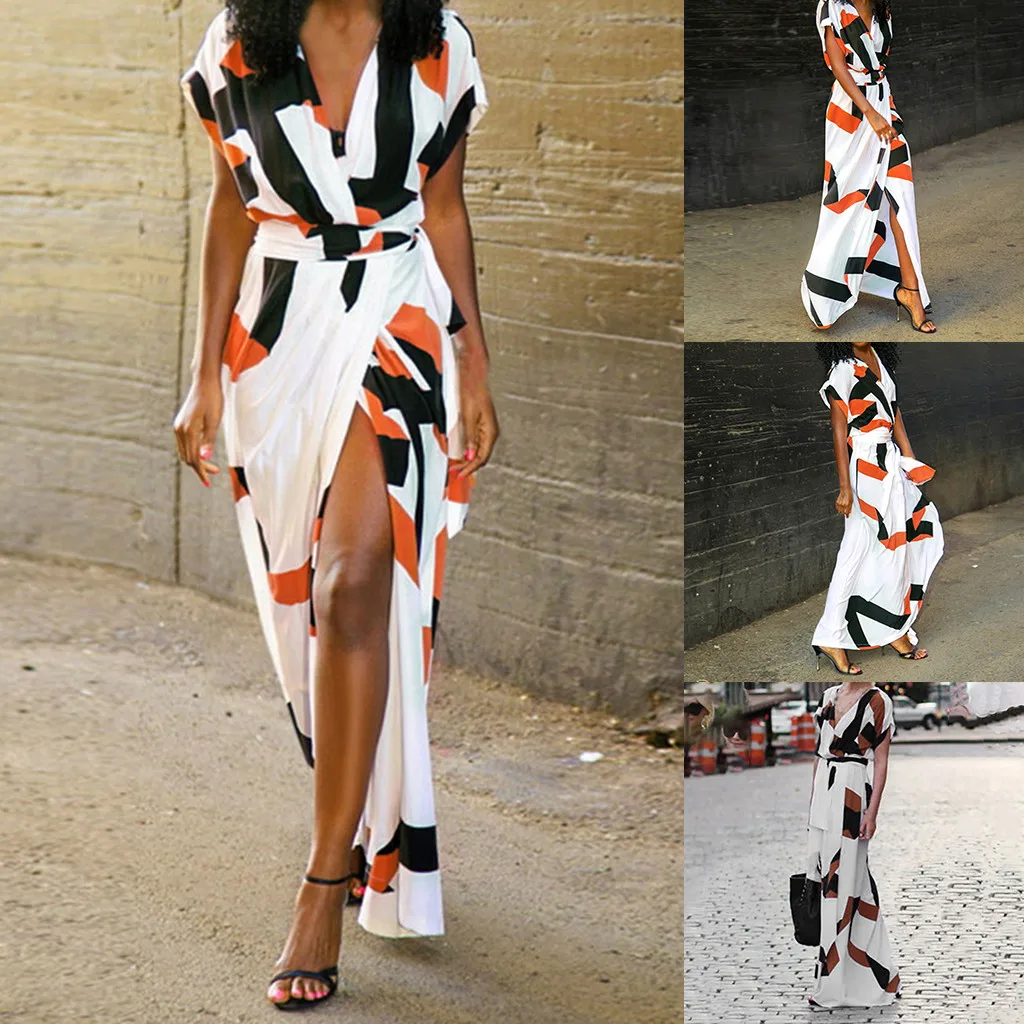 Сексуальное летнее платье с открытой спиной и цветочным принтом женское пляжное