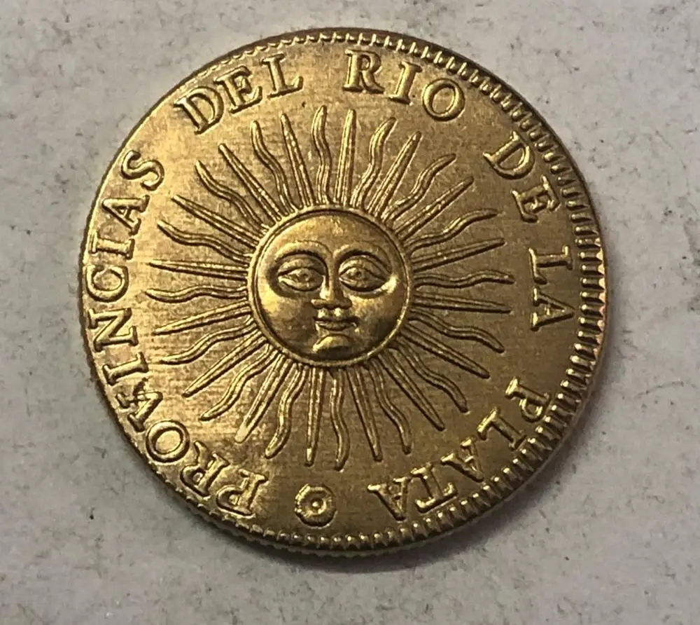 1826 La Rioja 2 Escudos Provincias del Rio de la Plata Золотая копия монеты|Безвалютные монеты| |