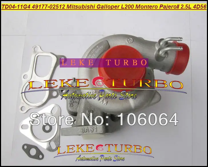 TD04 49177 02512 турбокомпрессор с водяным охлаждением для Mitsubishi L200 Montero Pajero II Hyundai Galloper T